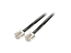 STEREN Model 304-100BK 100 ft Modular Telephony Cable M-M STEREN Model 304-100BK 100 ft Modular Telephony Cable M-M