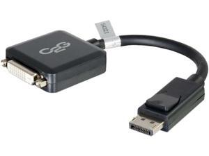 C2G 8in DisplayPort Male to Single Link DVI-D Female Adapter Converter - Black C2G 8in DisplayPort Male to Single Link DVI-D Female Adapter Converter - Black