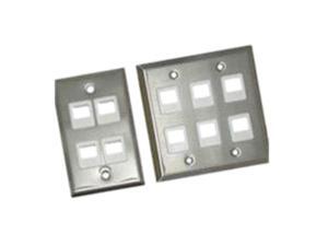 C2G 37096 4-Port Single Gang Multimedia Keystone Wall Plate - Stainless Steel C2G 37096 4-Port Single Gang Multimedia Keystone Wall Plate - Stainless Steel