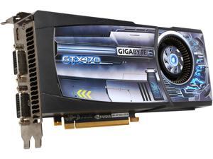 GIGABYTE GeForce GTX 470 (Fermi) DirectX 11 GV-N470D5-13I-B 1280MB 320-Bit GDDR5 PCI Express 2.0 x16 HDCP Ready SLI Support Video Card GIGABYTE GeForce GTX 470 (Fermi) DirectX 11 GV-N470D5-13I-B 1280MB 320-Bit GDDR5 PCI Express 2.0 x16 HDCP Ready SLI Support Video Card