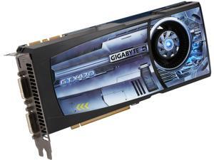 GIGABYTE GeForce GTX 470 (Fermi) DirectX 11 GV-N470UD-13I 1280MB 320-Bit GDDR5 PCI Express 2.0 x16 HDCP Ready SLI Support Video Card GIGABYTE GeForce GTX 470 (Fermi) DirectX 11 GV-N470UD-13I 1280MB 320-Bit GDDR5 PCI Express 2.0 x16 HDCP Ready SLI Support Video Card
