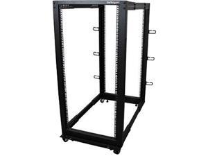 StarTech.com 25U Adjustable Depth Open Frame 4 Post Server Rack w/ Casters / Levelers and Cable Management Hooks StarTech.com 25U Adjustable Depth Open Frame 4 Post Server Rack w/ Casters / Levelers and Cable Management Hooks