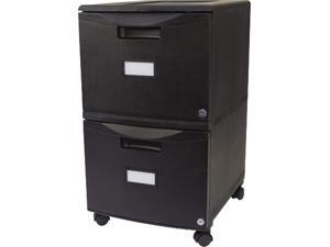 Two-Drawer Mobile Filing Cabinet, 14-3/4w X 18-1/4d X 26h, Black Two-Drawer Mobile Filing Cabinet, 14-3/4w X 18-1/4d X 26h, Black