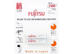 Fujitsu HR-4UTCEX(2B) 2-Pack AAA New 2100 Cycle Ni-MH Pre-Charged Rechargeable Batteries (Made in Japan)