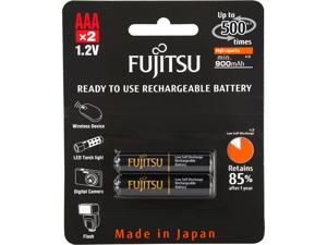 Fujitsu HR-4UTHCEX(2B) 2-Pack AAA High Capacity Ni-MH Pre-Charged Rechargeable Batteries (Made in Japan)