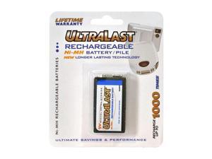 ULTRALAST UL9V 1-pack 160 mAh 9V Ni-MH Rechargeable Batteries ULTRALAST UL9V 1-pack 160 mAh 9V Ni-MH Rechargeable Batteries