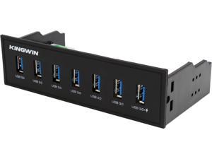 KINGWIN KW525-7U3C 7 USB 3.0 Port Hub For 5.25” Include 1 IQ Charging KINGWIN KW525-7U3C 7 USB 3.0 Port Hub For 5.25” Include 1 IQ Charging