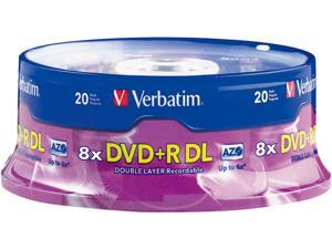 Verbatim DVD+R DL 8.5GB 8X with Branded Surface - 20pk Spindle Verbatim DVD+R DL 8.5GB 8X with Branded Surface - 20pk Spindle