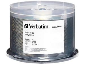 Verbatim 8.5GB 8X DVD+R DL 50 Packs DataLifePlus Shiny Silver Disc Model 96732 Verbatim 8.5GB 8X DVD+R DL 50 Packs DataLifePlus Shiny Silver Disc Model 96732
