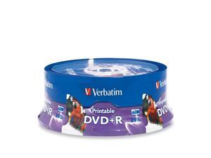 Verbatim 4.7GB 16X DVD+R Inkjet Printable, Hub Printable 25 Packs White Media Model 96190 Verbatim 4.7GB 16X DVD+R Inkjet Printable, Hub Printable 25 Packs White Media Model 96190