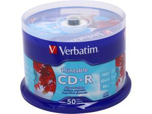 Verbatim 700MB 52X CD-R Silver Inkjet Printable 50 Packs Disc Model 95005 Verbatim 700MB 52X CD-R Silver Inkjet Printable 50 Packs Disc Model 95005