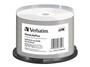 Verbatim DataLifePlus 43754 DVD Recordable Media - DVD+R DL - 8x - 8.50 GB - 50 Pack Spindle Verbatim DataLifePlus 43754 DVD Recordable Media - DVD+R DL - 8x - 8.50 GB - 50 Pack Spindle