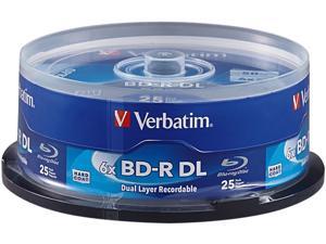 Verbatim 50GB 6X BD-R DL 25 Packs Disc Model 98356 Verbatim 50GB 6X BD-R DL 25 Packs Disc Model 98356