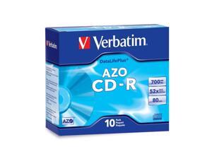 Verbatim CD-R 80MIN 700MB 52X DataLifePlus Branded 10pk Slim Cases Verbatim CD-R 80MIN 700MB 52X DataLifePlus Branded 10pk Slim Cases