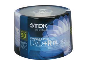 TDK 8.5GB 8X DVD+R DL 50 Packs Disc Model 61611 TDK 8.5GB 8X DVD+R DL 50 Packs Disc Model 61611