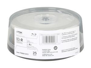 TDK 25GB 4X BD-R Hub Printable Thermal Printable 25 Packs Blu-ray Recordable Media Model 49026 TDK 25GB 4X BD-R Hub Printable Thermal Printable 25 Packs Blu-ray Recordable Media Model 49026