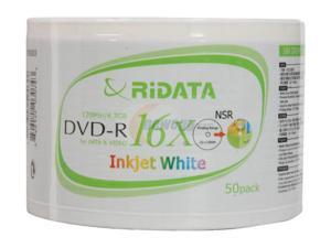 RiDATA 4.7GB 16X DVD-R Inkjet White 50 Packs Disc Model DRD-4716-RDIW50N2 RiDATA 4.7GB 16X DVD-R Inkjet White 50 Packs Disc Model DRD-4716-RDIW50N2