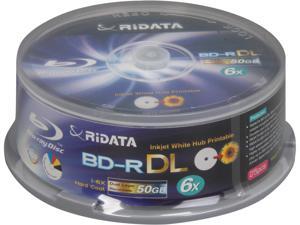 RiDATA 50GB 6X BD-R DL Inkjet White Hub Printable 25 Packs Disc Model BDR-506-RDIWN-CB25 RiDATA 50GB 6X BD-R DL Inkjet White Hub Printable 25 Packs Disc Model BDR-506-RDIWN-CB25