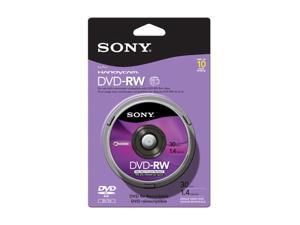 SONY 1.4GB 2X DVD-RW 10 Packs Disc Model 10DMW30RS2H SONY 1.4GB 2X DVD-RW 10 Packs Disc Model 10DMW30RS2H