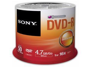 Sony 50DMR47SP 16X DVD-R 4.7GB Recordable DVD Media - 50 Packs Spindle Sony 50DMR47SP 16X DVD-R 4.7GB Recordable DVD Media - 50 Packs Spindle