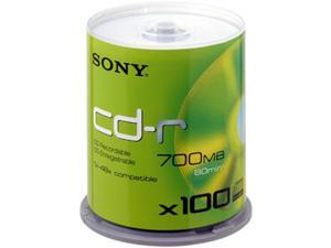 Sony 100CDQ80SP CD Recordable Media - CD-R - 48x - 700 MB - 100 Pack Spindle Sony 100CDQ80SP CD Recordable Media - CD-R - 48x - 700 MB - 100 Pack Spindle