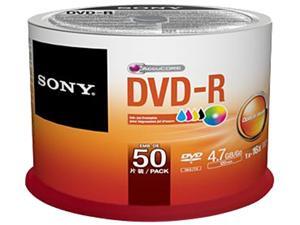 Sony DVD Recordable Media - DVD-R - 16x - 4.70 GB - 50 Pack Spindle - Bulk Sony DVD Recordable Media - DVD-R - 16x - 4.70 GB - 50 Pack Spindle - Bulk