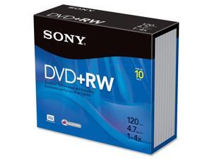 Sony DVD Rewritable Media - DVD+RW - 4x - 4.70 GB - 10 Pack Slim Jewel Case Sony DVD Rewritable Media - DVD+RW - 4x - 4.70 GB - 10 Pack Slim Jewel Case