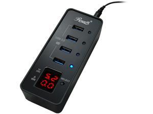Rosewill RHB-344 USB 3.0 4-Port Hub and Fast Charging with Voltage & Current Display Screen For Each Port Detection - Retail Rosewill RHB-344 USB 3.0 4-Port Hub and Fast Charging with Voltage & Current Display Screen For Each Port Detection - Retail