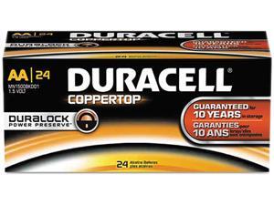 Duracell MN1500B24 CopperTop Alkaline Batteries with Duralock Power Preserve Technology, AA, 24/Box Duracell MN1500B24 CopperTop Alkaline Batteries with Duralock Power Preserve Technology, AA, 24/Box