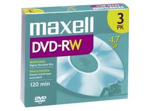 maxell 4.7GB 2X DVD-RW 3 Packs Disc Model 635123 maxell 4.7GB 2X DVD-RW 3 Packs Disc Model 635123