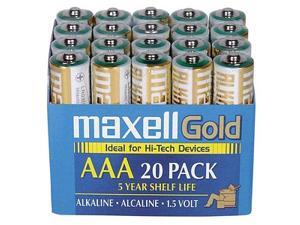 Maxell LR03 20MP AAA Gold Series Alkaline Battery Retail Pack - 20 Pack Maxell LR03 20MP AAA Gold Series Alkaline Battery Retail Pack - 20 Pack