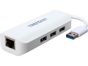 TRENDnet TU3-ETGH3 USB 3.0 to Gigabit 10/100/1000 Mbps Adapter + 3 Port USB 3.0 5 Gbps Hub TRENDnet TU3-ETGH3 USB 3.0 to Gigabit 10/100/1000 Mbps Adapter + 3 Port USB 3.0 5 Gbps Hub