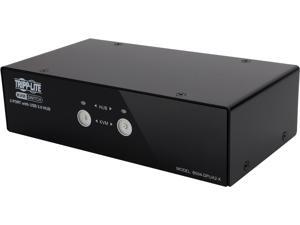 TRIPP LITE B004-DPUA2-K 2-Port DisplayPort KVM Switch w/Audio, Cables and USB 3.0 SuperSpeed Hub TRIPP LITE B004-DPUA2-K 2-Port DisplayPort KVM Switch w/Audio, Cables and USB 3.0 SuperSpeed Hub