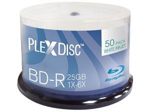 PlexDisc 25GB 6X BD-R White Inkjet Hub Printable 50 Packs Disc Model 633-214 PlexDisc 25GB 6X BD-R White Inkjet Hub Printable 50 Packs Disc Model 633-214