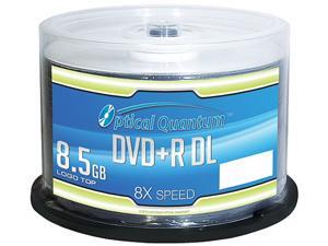 Optical Quantum 8.5GB 8X DVD+R DL 50 Packs Logo Top Disc Model OQDPRDL08LT Optical Quantum 8.5GB 8X DVD+R DL 50 Packs Logo Top Disc Model OQDPRDL08LT