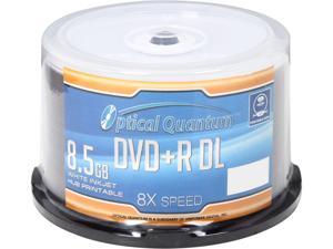 Optical Quantum 8.5GB 8X DVD+R DL White Inkjet Hub Printable 50 Packs Disc Model OQDPRDL08WIP-H Optical Quantum 8.5GB 8X DVD+R DL White Inkjet Hub Printable 50 Packs Disc Model OQDPRDL08WIP-H