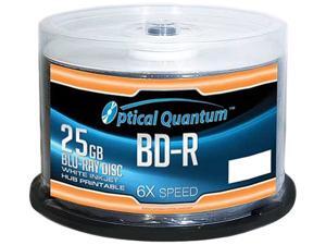 Optical Quantum 25GB 6X BD-R White Inkjet Printable 50 Packs Blu-ray Disc Model OQBDR06WIP-H-50 Optical Quantum 25GB 6X BD-R White Inkjet Printable 50 Packs Blu-ray Disc Model OQBDR06WIP-H-50