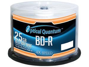 Optical Quantum 25GB 4X BD-R White Inkjet Printable 50 Packs Blu-ray Disc Model OQBDR04WIP-H-50 Optical Quantum 25GB 4X BD-R White Inkjet Printable 50 Packs Blu-ray Disc Model OQBDR04WIP-H-50