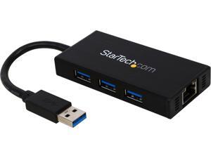 StarTech.com Aluminum 3 Port Portable USB 3.0 Hub with Gigabit Ethernet Adapter NIC (ST3300GU3B) StarTech.com Aluminum 3 Port Portable USB 3.0 Hub with Gigabit Ethernet Adapter NIC (ST3300GU3B)