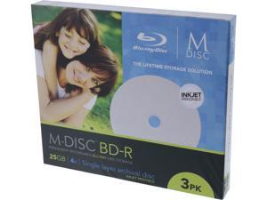 MDisc 25GB BD-R Recordable Media 3 Pack InkJet Printable Model MDBDIJ003 MDisc 25GB BD-R Recordable Media 3 Pack InkJet Printable Model MDBDIJ003