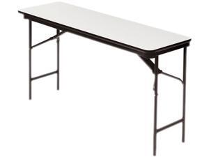 Premium Wood Laminate Folding Table, Rectangular, 60W X 18D X 29H, Gra Premium Wood Laminate Folding Table, Rectangular, 60W X 18D X 29H, Gra