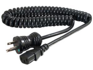 4ft 18 AWG Coiled Hospital Grade Power Cord (NEMA 5-15P to IEC320C13) - Black 4ft 18 AWG Coiled Hospital Grade Power Cord (NEMA 5-15P to IEC320C13) - Black