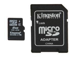 Kingston 8GB microSDHC Flash Card w/ SD Adapter Model SDC4/8GB Kingston 8GB microSDHC Flash Card w/ SD Adapter Model SDC4/8GB
