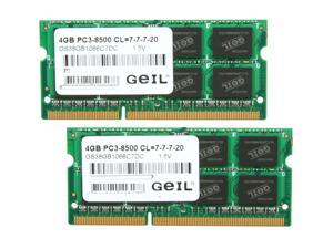 GeIL 8GB (2 x 4GB) 204-Pin DDR3 SO-DIMM DDR3 1066 (PC3 8500) Laptop Memory Model GS38GB1066C7DC GeIL 8GB (2 x 4GB) 204-Pin DDR3 SO-DIMM DDR3 1066 (PC3 8500) Laptop Memory Model GS38GB1066C7DC