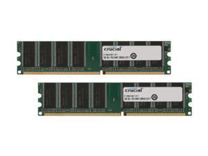 Crucial 2GB (2 x 1GB) 184-Pin DDR SDRAM DDR 400 (PC 3200) Dual Channel Kit Desktop Memory Model CT2KIT12864Z40B Crucial 2GB (2 x 1GB) 184-Pin DDR SDRAM DDR 400 (PC 3200) Dual Channel Kit Desktop Memory Model CT2KIT12864Z40B