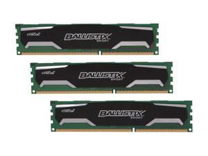 Crucial Ballistix Sport 6GB (3 x 2GB) 240-Pin DDR3 SDRAM DDR3 1600 (PC3 12800) Desktop Memory Model BLS3KIT2G3D1609DS1S00 Crucial Ballistix Sport 6GB (3 x 2GB) 240-Pin DDR3 SDRAM DDR3 1600 (PC3 12800) Desktop Memory Model BLS3KIT2G3D1609DS1S00