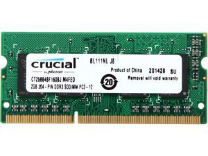 Crucial 2GB 204-Pin DDR3 SO-DIMM DDR3L 1333 (PC3L 10600) Laptop Memory Model CT25664BF160BJ Crucial 2GB 204-Pin DDR3 SO-DIMM DDR3L 1333 (PC3L 10600) Laptop Memory Model CT25664BF160BJ