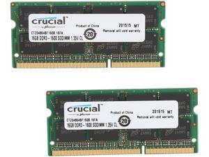 Crucial 32GB (2 x 16G) 204-Pin DDR3 SO-DIMM DDR3L 1600 (PC3L 12800) Laptop Memory Model CT2KIT204864BF160B Crucial 32GB (2 x 16G) 204-Pin DDR3 SO-DIMM DDR3L 1600 (PC3L 12800) Laptop Memory Model CT2KIT204864BF160B