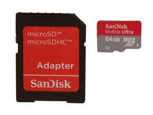 SanDisk Mobile Ultra 64GB microSDXC Flash Card Model SDSDQUA-064G-A11A SanDisk Mobile Ultra 64GB microSDXC Flash Card Model SDSDQUA-064G-A11A
