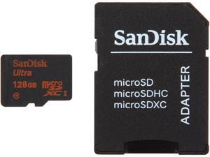 SanDisk Ultra 128GB MicroSD Extended Capacity (MicroSDXC) Flash Card With Adapter Model SDSDQUI-128G-A46 SanDisk Ultra 128GB MicroSD Extended Capacity (MicroSDXC) Flash Card With Adapter Model SDSDQUI-128G-A46